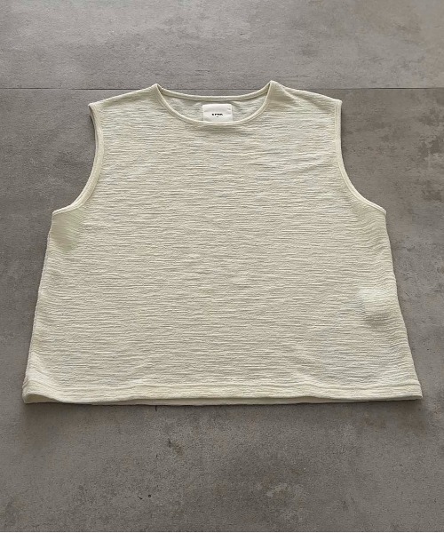 EPNK(イーピーエヌケー)の「Bound neck sleeveless tops / バインダーネックノースリーブトップス(Tシャツ/カットソー・メンズ・アイボリー/ブラック・SMALL/MEDIUM/LARGE)」の20枚目の写真
