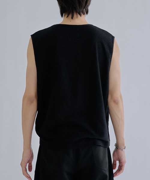 セール】Bound neck sleeveless tops / バインダーネックノースリーブ