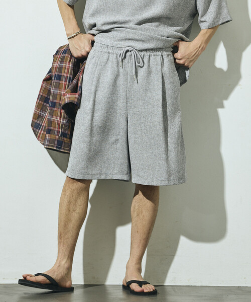 Firsthand(ファーストハンド)の「Firsthand/ファーストハンド サマー ツイード イージー ワイドショーツ / セットアップ対応(その他パンツ・メンズ・ネイビー/ベージュ/グレー/ブラック・LARGE/MEDIUM)」の5枚目の写真