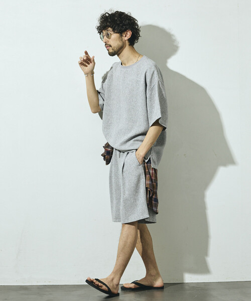 Firsthand(ファーストハンド)の「Firsthand/ファーストハンド サマー ツイード イージー ワイドショーツ / セットアップ対応(その他パンツ・メンズ・ネイビー/ベージュ/グレー/ブラック・LARGE/MEDIUM)」の14枚目の写真