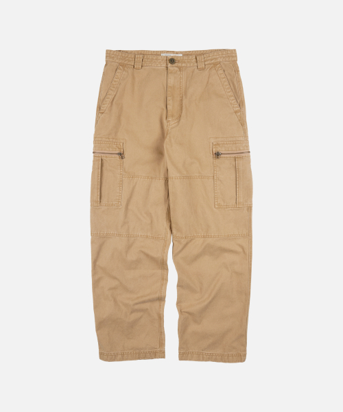 FRIZMWORKS(フリズムワークス)の「WASHED COTTON ZIP CARGO PANTS _ BEIGE(その他パンツ・メンズ・その他・SMALL/MEDIUM/LARGE/X-LARGE)」の1枚目の写真