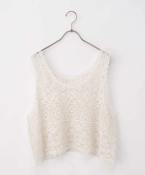 Honeys(ハニーズ)の「クロシェ風ベスト(ベスト・レディース・アイボリー/ブラック・L/LL/M/S)」の11枚目の写真