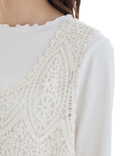 Honeys(ハニーズ)の「クロシェ風ベスト(ベスト・レディース・アイボリー/ブラック・L/LL/M/S)」の19枚目の写真