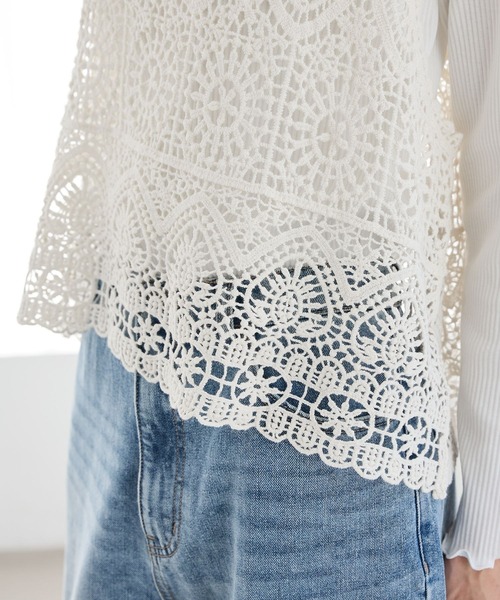 Honeys(ハニーズ)の「クロシェ風ベスト(ベスト・レディース・アイボリー/ブラック・L/LL/M/S)」の20枚目の写真