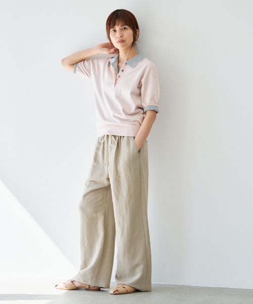 IENA(イエナ)の「ウォッシャブル リネンレーヨンイージーパンツ(その他パンツ・レディース・ベージュ/ブラウン/ピンク・40/38/36/34)」の6枚目の写真