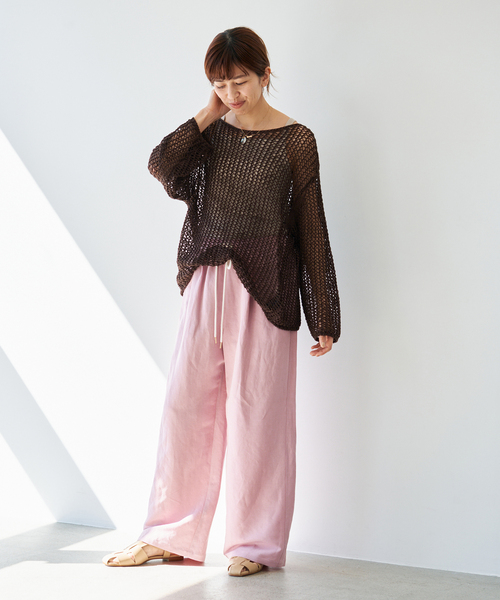 IENA(イエナ)の「ウォッシャブル リネンレーヨンイージーパンツ(その他パンツ・レディース・ベージュ/ブラウン/ピンク・40/38/36/34)」の8枚目の写真