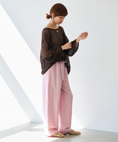 IENA(イエナ)の「ウォッシャブル リネンレーヨンイージーパンツ(その他パンツ・レディース・ベージュ/ブラウン/ピンク・40/38/36/34)」の13枚目の写真
