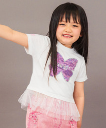ANAP kids | スパンコール バタフライ レイヤード トップス(Tシャツ/カットソー)
