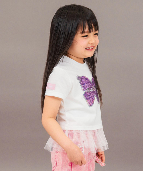 ANAP kids(アナップキッズ)の「スパンコール バタフライ レイヤード トップス(Tシャツ/カットソー・キッズ・ホワイト/ブラック・110/120/130)」の20枚目の写真