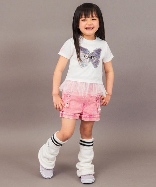 ANAP kids(アナップキッズ)の「スパンコール バタフライ レイヤード トップス(Tシャツ/カットソー・キッズ・ホワイト/ブラック・110/120/130)」の19枚目の写真