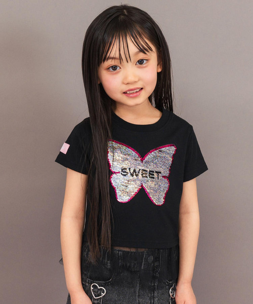 ANAP kids(アナップキッズ)の「スパンコール バタフライ レイヤード トップス(Tシャツ/カットソー・キッズ・ホワイト/ブラック・110/120/130)」の18枚目の写真