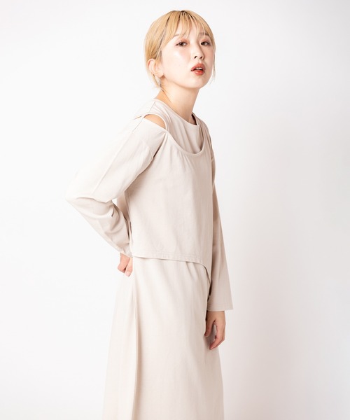 OSMOSIS（オズモーシス）の「アシンメトリーワンピース（ワンピース・レディース・ライトベージュ/ブラック/チャコール・ONE SIZE）」の18枚目の写真