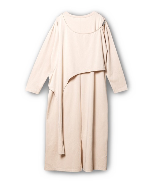 OSMOSIS（オズモーシス）の「アシンメトリーワンピース（ワンピース・レディース・ライトベージュ/ブラック/チャコール・ONE SIZE）」の7枚目の写真