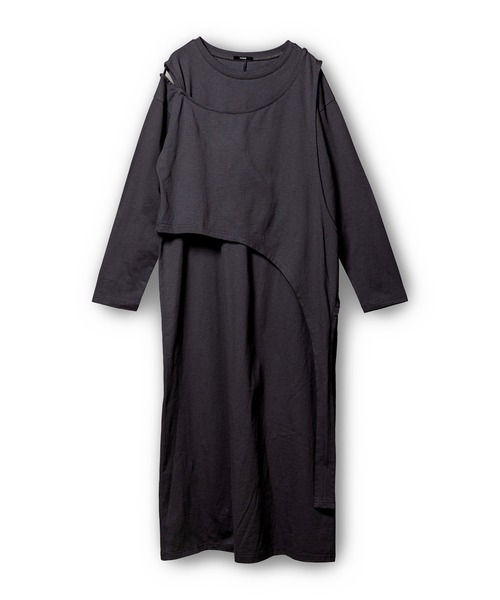 OSMOSIS（オズモーシス）の「アシンメトリーワンピース（ワンピース・レディース・ライトベージュ/ブラック/チャコール・ONE SIZE）」の10枚目の写真
