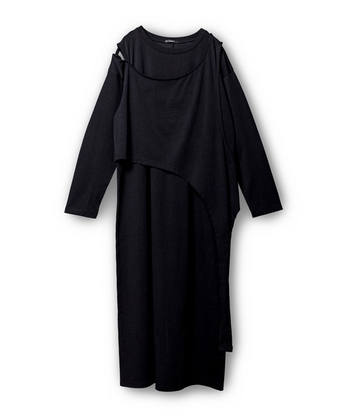 OSMOSIS（オズモーシス）の「アシンメトリーワンピース（ワンピース・レディース・ライトベージュ/ブラック/チャコール・ONE SIZE）」の11枚目の写真