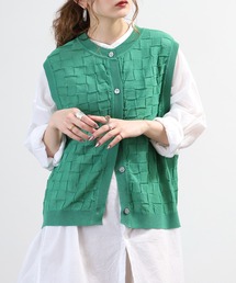 BRODIAEA（ブローディア）の「BRODIAEA リンクス格子柄丸首ベスト（ベスト）」