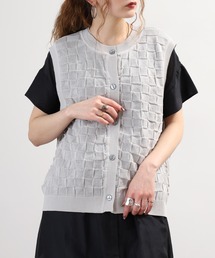 BRODIAEA（ブローディア）の「BRODIAEA リンクス格子柄丸首ベスト（ベスト）」