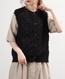 BRODIAEA（ブローディア）の「BRODIAEA リンクス格子柄丸首ベスト（ベスト）」