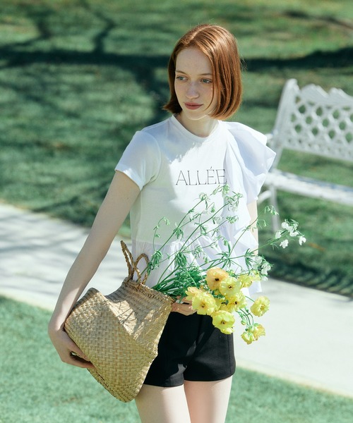 EIMY ISTOIRE（エイミーイストワール）の「ALLEE FRILL TRIM TOPS（Tシャツ/カットソー・レディース・ホワイト/ピンクベージュ/ブラック・F）」の7枚目の写真