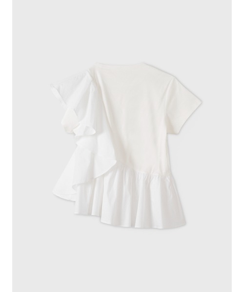 EIMY ISTOIRE（エイミーイストワール）の「ALLEE FRILL TRIM TOPS（Tシャツ/カットソー・レディース・ホワイト/ピンクベージュ/ブラック・F）」の13枚目の写真