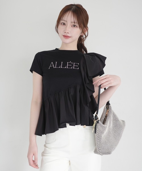 EIMY ISTOIRE（エイミーイストワール）の「ALLEE FRILL TRIM TOPS（Tシャツ/カットソー・レディース・ホワイト/ピンクベージュ/ブラック・F）」の20枚目の写真