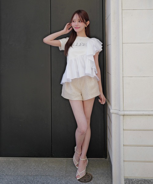 EIMY ISTOIRE（エイミーイストワール）の「ALLEE FRILL TRIM TOPS（Tシャツ/カットソー・レディース・ホワイト/ピンクベージュ/ブラック・F）」の19枚目の写真