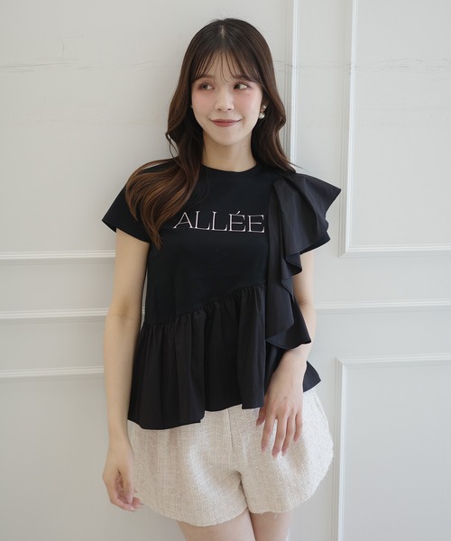 EIMY ISTOIRE（エイミーイストワール）の「ALLEE FRILL TRIM TOPS（Tシャツ/カットソー・レディース・ホワイト/ピンクベージュ/ブラック・F）」の22枚目の写真