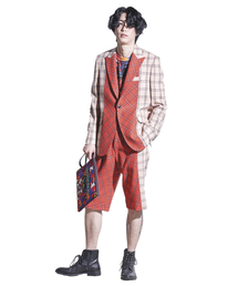 GREEDILOUS（グリディアス）の「チェックコンビジャケット（テーラードジャケット）」