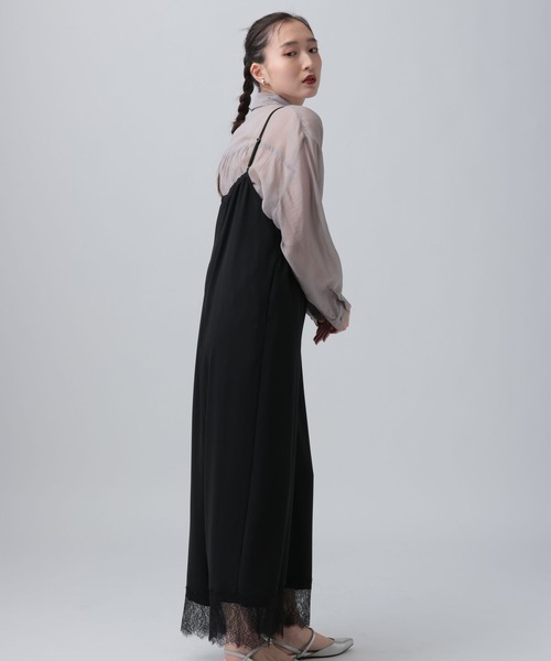 LEPSIM(レプシィム)の「レースキャミサロペット 659139(サロペット/オーバーオール・レディース・ブラック/チャコールグレー・FREE)」の7枚目の写真