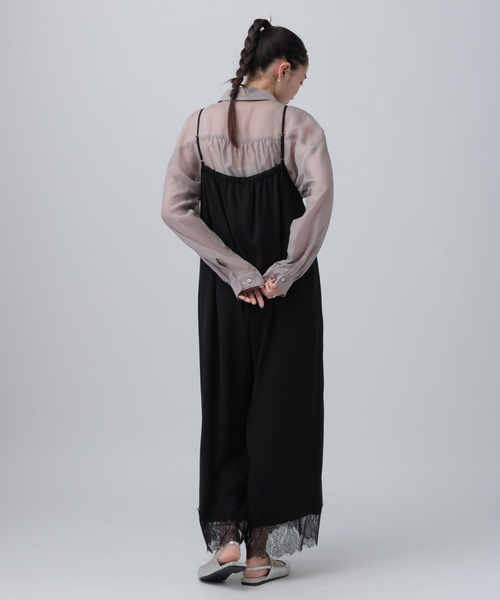 LEPSIM(レプシィム)の「レースキャミサロペット 659139(サロペット/オーバーオール・レディース・ブラック/チャコールグレー・FREE)」の8枚目の写真