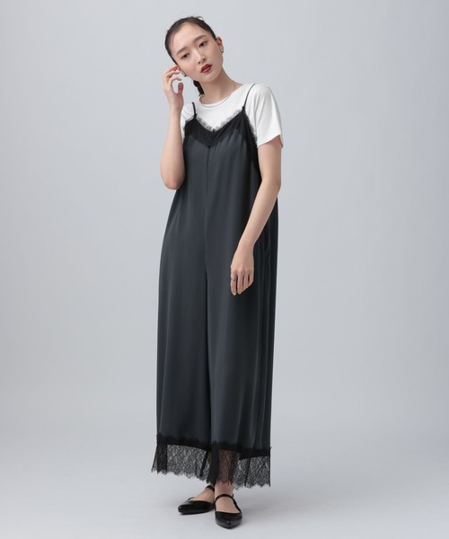 LEPSIM(レプシィム)の「レースキャミサロペット 659139(サロペット/オーバーオール・レディース・ブラック/チャコールグレー・FREE)」の11枚目の写真