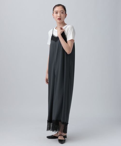 LEPSIM(レプシィム)の「レースキャミサロペット 659139(サロペット/オーバーオール・レディース・ブラック/チャコールグレー・FREE)」の13枚目の写真