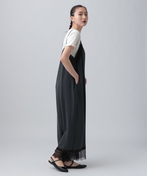 LEPSIM(レプシィム)の「レースキャミサロペット 659139(サロペット/オーバーオール・レディース・ブラック/チャコールグレー・FREE)」の14枚目の写真