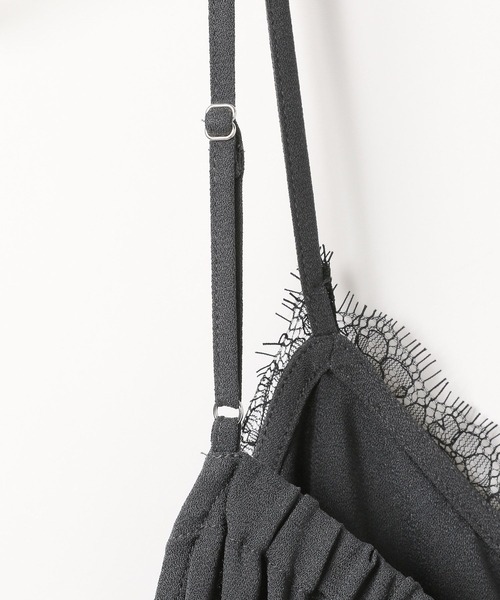 LEPSIM(レプシィム)の「レースキャミサロペット 659139(サロペット/オーバーオール・レディース・ブラック/チャコールグレー・FREE)」の22枚目の写真