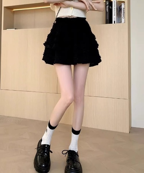 Ritzy(リッツィー)の「フリルレース ティアードミニスカート(スカート・レディース・ブラック/ベージュ・M)」の14枚目の写真