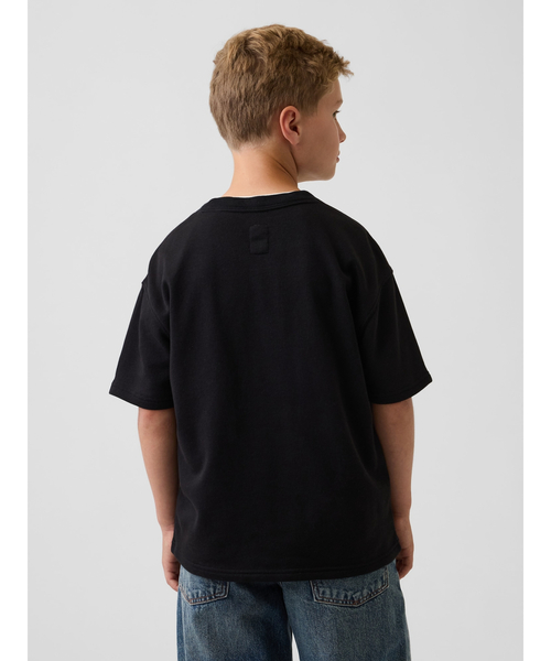 GAP（ギャップ）の「フレンチテリー 半袖 スウェットシャツ (キッズ)（スウェット・キッズ・ブラック/イエロー/ネイビー/グリーン・160cm/150cm/140cm/120cm/130cm）」の11枚目の写真