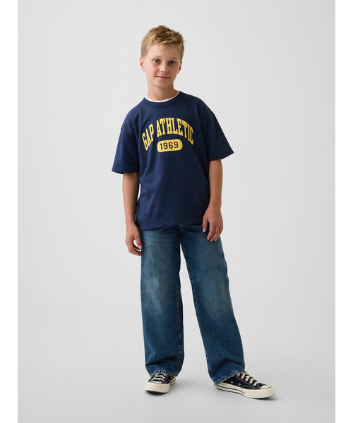 GAP（ギャップ）の「フレンチテリー 半袖 スウェットシャツ (キッズ)（スウェット・キッズ・ブラック/イエロー/ネイビー/グリーン・160cm/150cm/140cm/120cm/130cm）」の9枚目の写真
