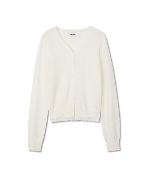 MICHIKO LONDON(ミチコ ロンドン)の「ヘムレースリネンカーディガンアイボリー(カーディガン/ボレロ・レディース・その他・SMALL/MEDIUM)」の2枚目の写真