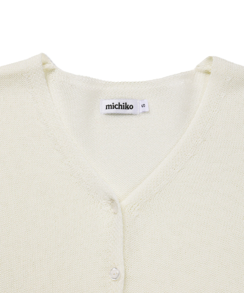 MICHIKO LONDON(ミチコ ロンドン)の「ヘムレースリネンカーディガンアイボリー(カーディガン/ボレロ・レディース・その他・SMALL/MEDIUM)」の3枚目の写真