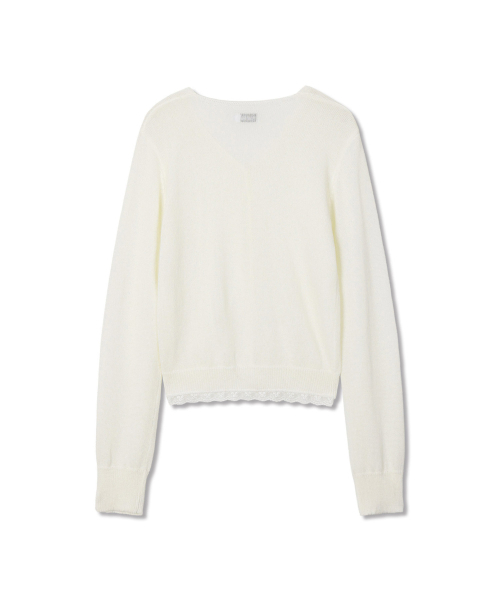 MICHIKO LONDON(ミチコ ロンドン)の「ヘムレースリネンカーディガンアイボリー(カーディガン/ボレロ・レディース・その他・SMALL/MEDIUM)」の5枚目の写真