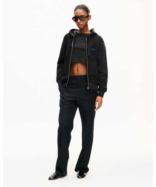 KENZO(ケンゾー)の「'KENZO Signature' エンブロイダリー ジップアップ フーディー イン コットン(パーカー・レディース・ブラック系その他5・MEDIUM/SMALL/X-SMALL)」の3枚目の写真