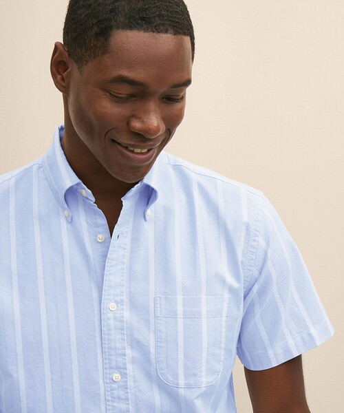 BROOKS BROTHERS(ブルックスブラザーズ)の「コットン オックスフォード ストライプ ショートスリーブ フライデーシャツ(シャツ/ブラウス・メンズ・ホワイト/ライトパープル/ストライプ/ライトブルー・LARGE/MEDIUM/X-LARGE/SMALL)」の7枚目の写真