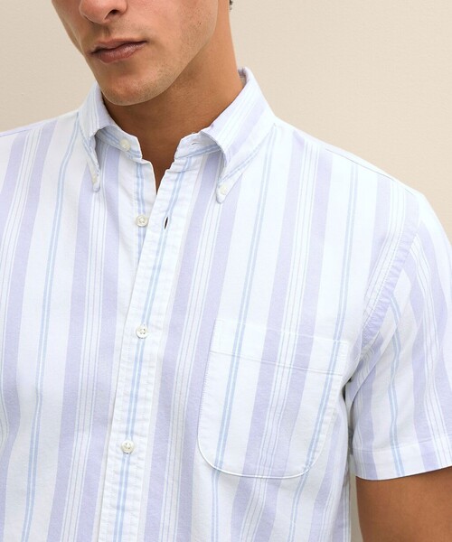 BROOKS BROTHERS(ブルックスブラザーズ)の「コットン オックスフォード ストライプ ショートスリーブ フライデーシャツ(シャツ/ブラウス・メンズ・ホワイト/ライトパープル/ストライプ/ライトブルー・LARGE/MEDIUM/X-LARGE/SMALL)」の10枚目の写真