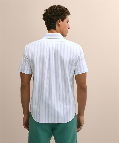 BROOKS BROTHERS(ブルックスブラザーズ)の「コットン オックスフォード ストライプ ショートスリーブ フライデーシャツ(シャツ/ブラウス・メンズ・ホワイト/ライトパープル/ストライプ/ライトブルー・LARGE/MEDIUM/X-LARGE/SMALL)」の11枚目の写真