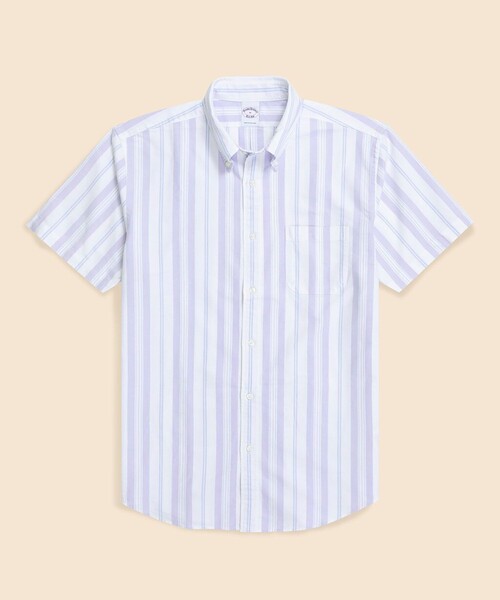 BROOKS BROTHERS(ブルックスブラザーズ)の「コットン オックスフォード ストライプ ショートスリーブ フライデーシャツ(シャツ/ブラウス・メンズ・ホワイト/ライトパープル/ストライプ/ライトブルー・LARGE/MEDIUM/X-LARGE/SMALL)」の12枚目の写真