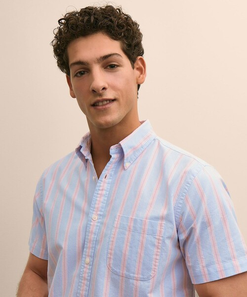 BROOKS BROTHERS(ブルックスブラザーズ)の「コットン オックスフォード ストライプ ショートスリーブ フライデーシャツ(シャツ/ブラウス・メンズ・ホワイト/ライトパープル/ストライプ/ライトブルー・LARGE/MEDIUM/X-LARGE/SMALL)」の13枚目の写真