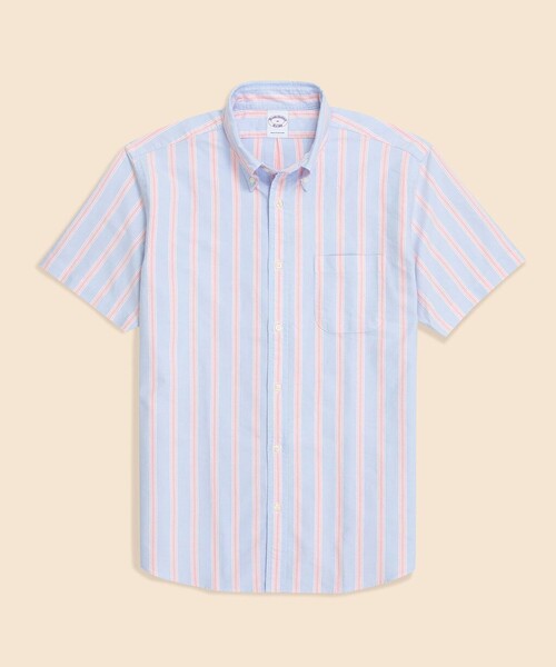 BROOKS BROTHERS(ブルックスブラザーズ)の「コットン オックスフォード ストライプ ショートスリーブ フライデーシャツ(シャツ/ブラウス・メンズ・ホワイト/ライトパープル/ストライプ/ライトブルー・LARGE/MEDIUM/X-LARGE/SMALL)」の16枚目の写真
