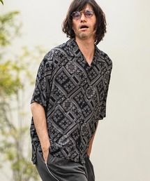 CAMBIO | mhs2628- Bandana Pattern Open Collar Shirts オープンカラーシャツ(S600526cmb)(シャツ/ブラウス)