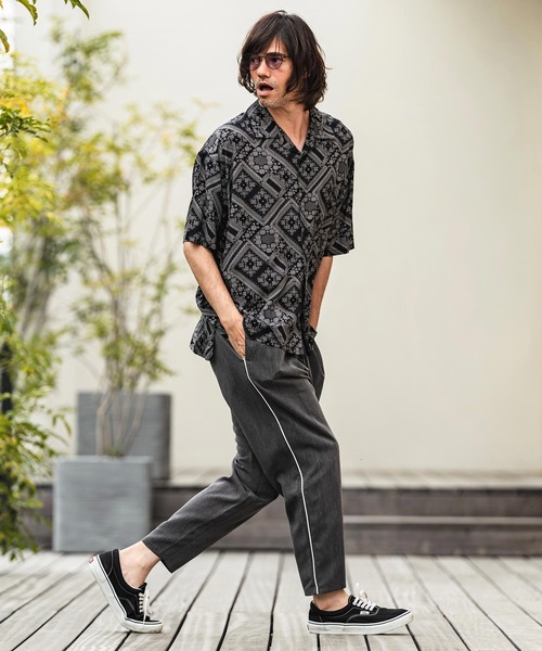CAMBIO(カンビオ)の「mhs2628- Bandana Pattern Open Collar Shirts オープンカラーシャツ(S600526cmb)(シャツ/ブラウス・メンズ・ブラック・L/M/S)」の4枚目の写真