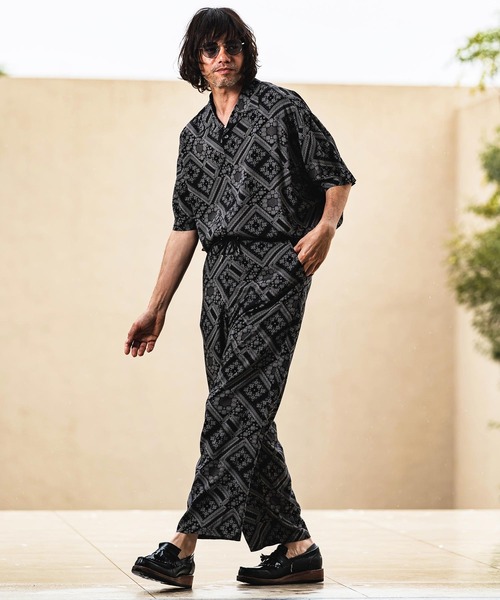 CAMBIO(カンビオ)の「mhs2628- Bandana Pattern Open Collar Shirts オープンカラーシャツ(S600526cmb)(シャツ/ブラウス・メンズ・ブラック・L/M/S)」の9枚目の写真